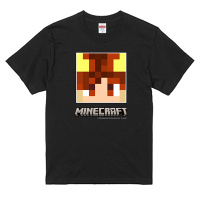 マイクラサンプル_ぽこにゃんTシャツ(ブラック)