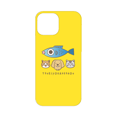 【釣りよかでしょう。】釣りよかくんまりもまるみーケース iPhone13 mini(イエロー)