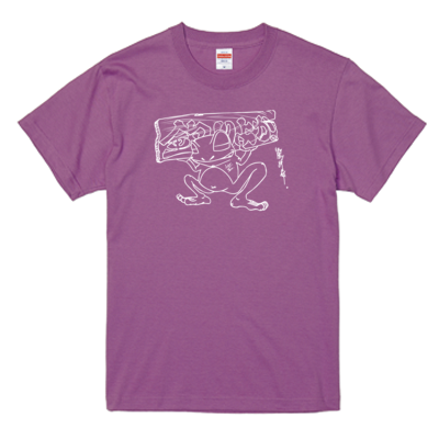 【釣りよかでしょう。】カエルTシャツ(ホワイトイラスト)