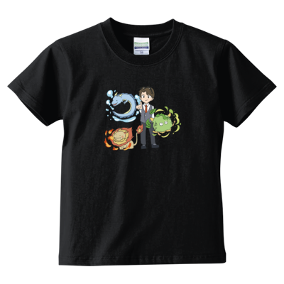 【かつまたん】キッズTシャツ A(ブラック)