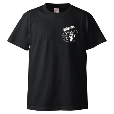 BONITOS TV モノクロ(白)ワンポイント Tシャツ