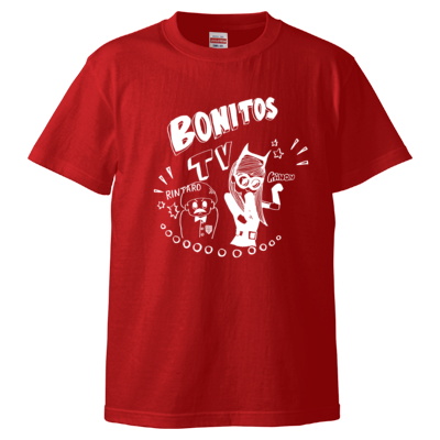 BONITOS TV モノクロ(白) Tシャツ