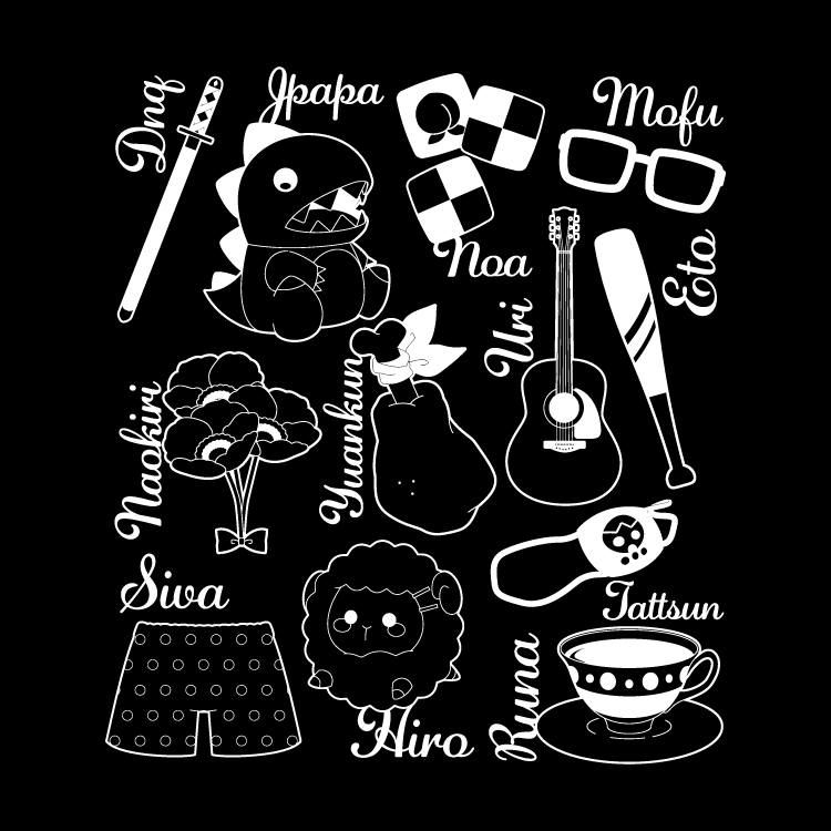 【カラフルピーチ】キッズTシャツ2023(メンバーモチーフ Ver.)B ブラック