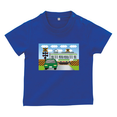 踏切電車 ベビーTシャツ