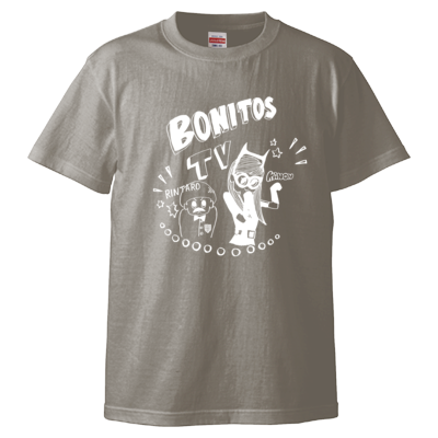 BONITOS TV モノクロ(白) Tシャツ