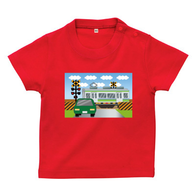 踏切電車 ベビーTシャツ