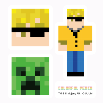 マイクラサンプル_カラフルピーチステッカー03