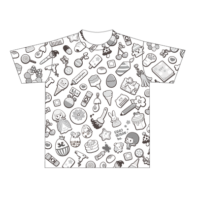 こうじょうちょーのゆめごこちTシャツ【モノクロ】 Designed by やまもとしんじ(Sサイズ/ドライTシャツ/前面のみ印刷)