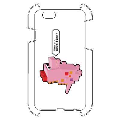 ブロック恐竜(ピンク) iPhone 6s/6 ハードカバーケース