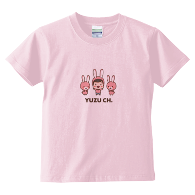 ゆずチャンネルサンプル キッズTシャツ(ライトピンク)