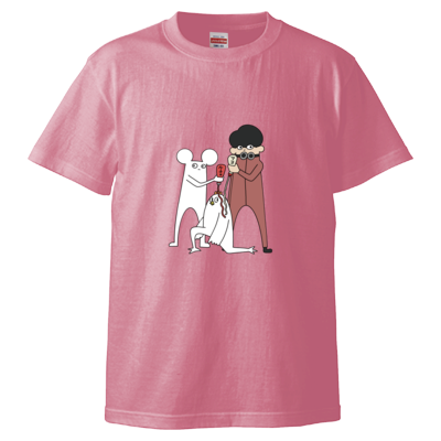 【はじめまして松尾です】ニワトリを食べようとしてるTシャツ
