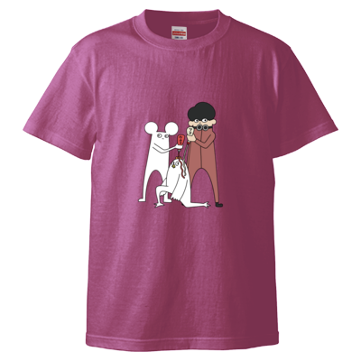 【はじめまして松尾です】ニワトリを食べようとしてるTシャツ