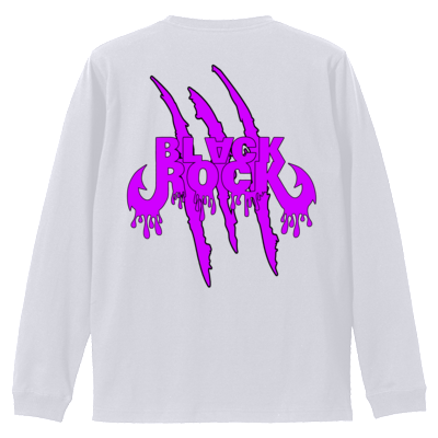 BLACK ROCK 爪爪爪痕 ロングTシャツ 白紫