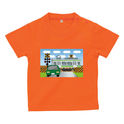 踏切電車 ベビーTシャツ