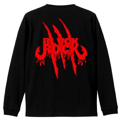 BLACK ROCK 爪爪爪痕 ロングTシャツ 黒赤