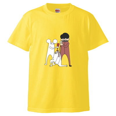 【はじめまして松尾です】ニワトリを食べようとしてるTシャツ