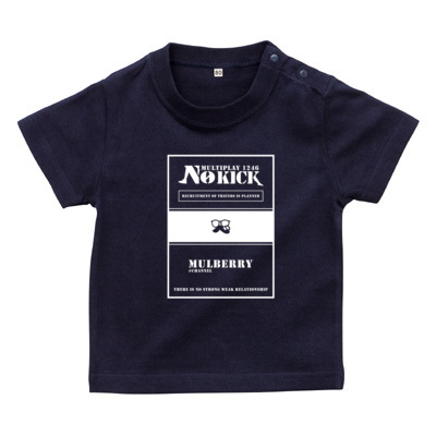 "NO KICK" Tシャツ文字白(ベビーTシャツ)