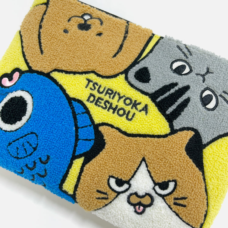 【釣りよかでしょう。】釣りよかくんまりもまるみー刺繍ポーチ