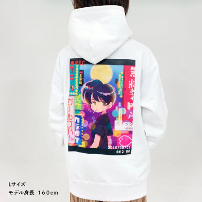 Far Away プリントフーデッドパーカー
