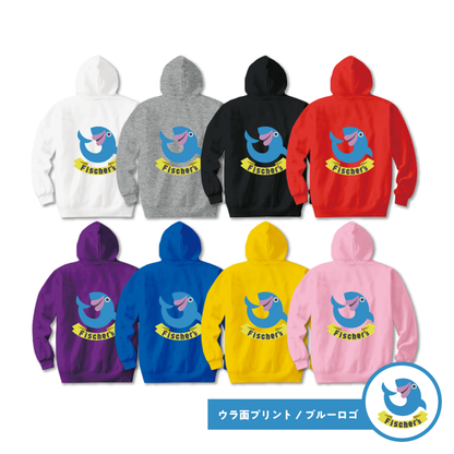 【フィッシャーズ】ロゴパーカー ブルーロゴ（背面）