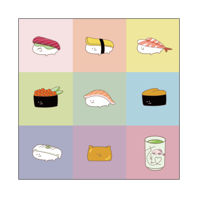 【さこちん】ミニタオル おすし