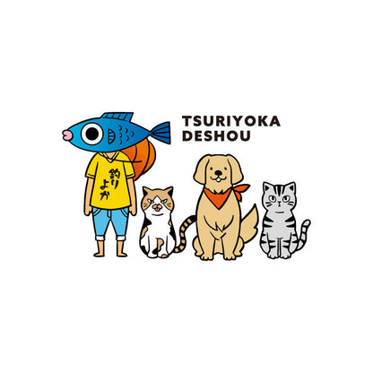 【釣りよかでしょう。】釣りよかくんまりもまるみー勢ぞろいTシャツ（ホワイト）
