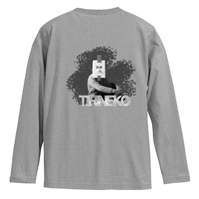 ちりねこ ロングスリーブTシャツ バックプリント【ニワトリマスク】