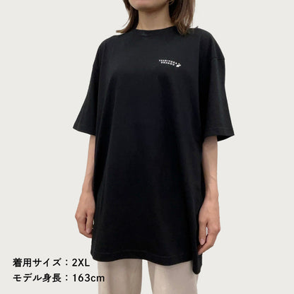【釣りよかでしょう。】両面ロゴTシャツ_ブラック