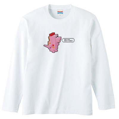 ブロック恐竜(ピンク) ロングスリーブTシャツ