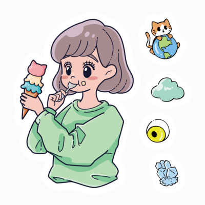 わさびの食べる音サンプル ステッカー