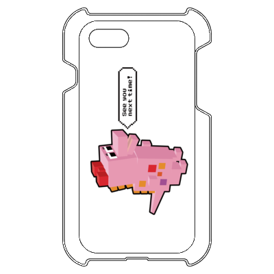 ブロック恐竜（ピンク） iPhone 8/iPhone 7 ハードカバーケース