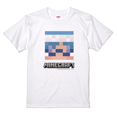 マイクラサンプル_飛び石のしゅんTシャツ(ホワイト)