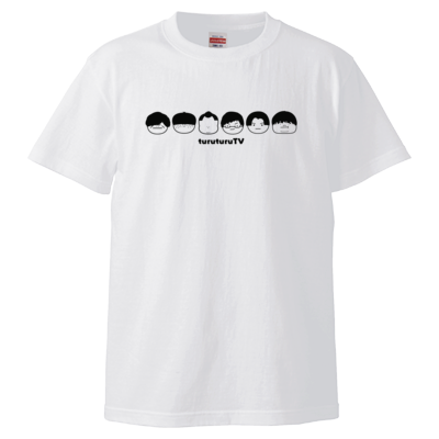 つるつるメンバー顔Tシャツ（モノクロ）