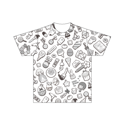 こうじょうちょーのゆめごこちTシャツ【モノクロ】 Designed by やまもとしんじ（140サイズ/ドライTシャツ/前面のみ印刷）