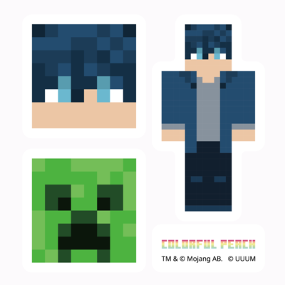 マイクラサンプル_カラフルピーチステッカー07