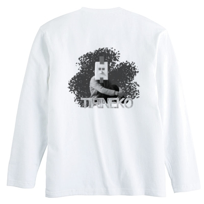 ちりねこ ロングスリーブTシャツ バックプリント【ニワトリマスク】