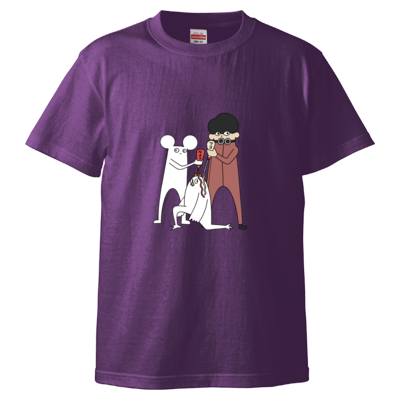 【はじめまして松尾です】ニワトリを食べようとしてるTシャツ