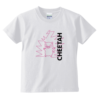 【まいぜんシスターズ】キッズTシャツ_CHEETAH(ホワイト)