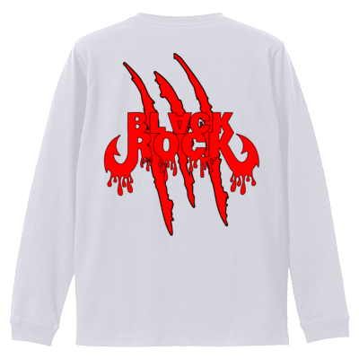 BLACK ROCK 爪爪爪痕 ロングTシャツ 白赤