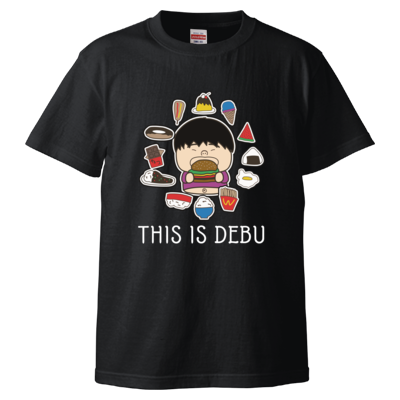 イカリング大食いTシャツ(黒)
