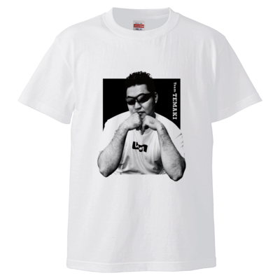 【TeamTEMAKI】 物思いに耽るTEMAKI Tシャツ（ホワイト/ブラック）