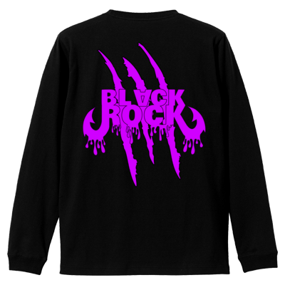 BLACK ROCK 爪爪爪痕 ロングTシャツ 黒紫