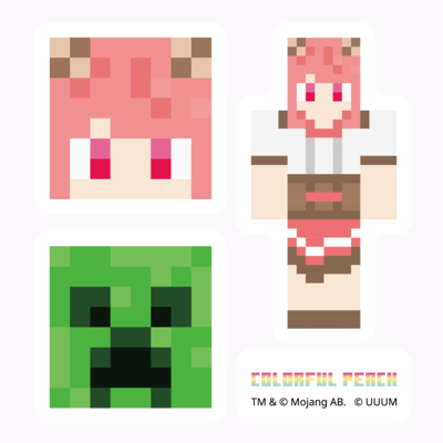 マイクラサンプル_カラフルピーチステッカー02