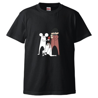 【はじめまして松尾です】ニワトリを食べようとしてるTシャツ