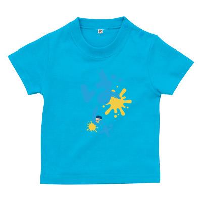 ばしゃTブルー(ベビーTシャツ)