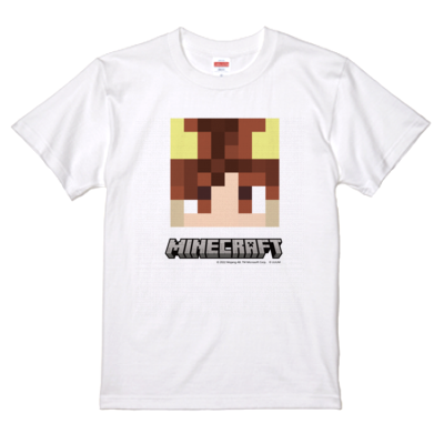 マイクラサンプル_ぽこにゃんTシャツ(ホワイト)