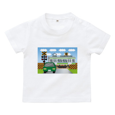 踏切電車 ベビーTシャツ