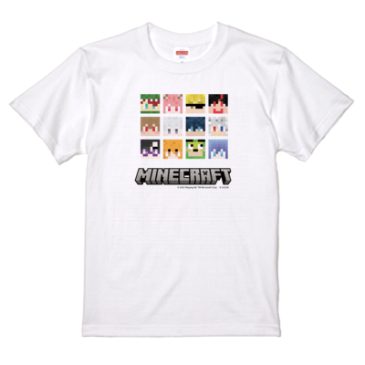 マイクラサンプル_カラフルピーチTシャツ(ホワイト)