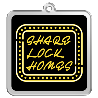 ダンマスサンプル	正方形アクリルキーホルダー（SHARE LOCK HOMES）