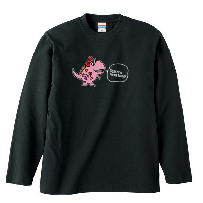 恐竜(ピンク) ロングスリーブTシャツ